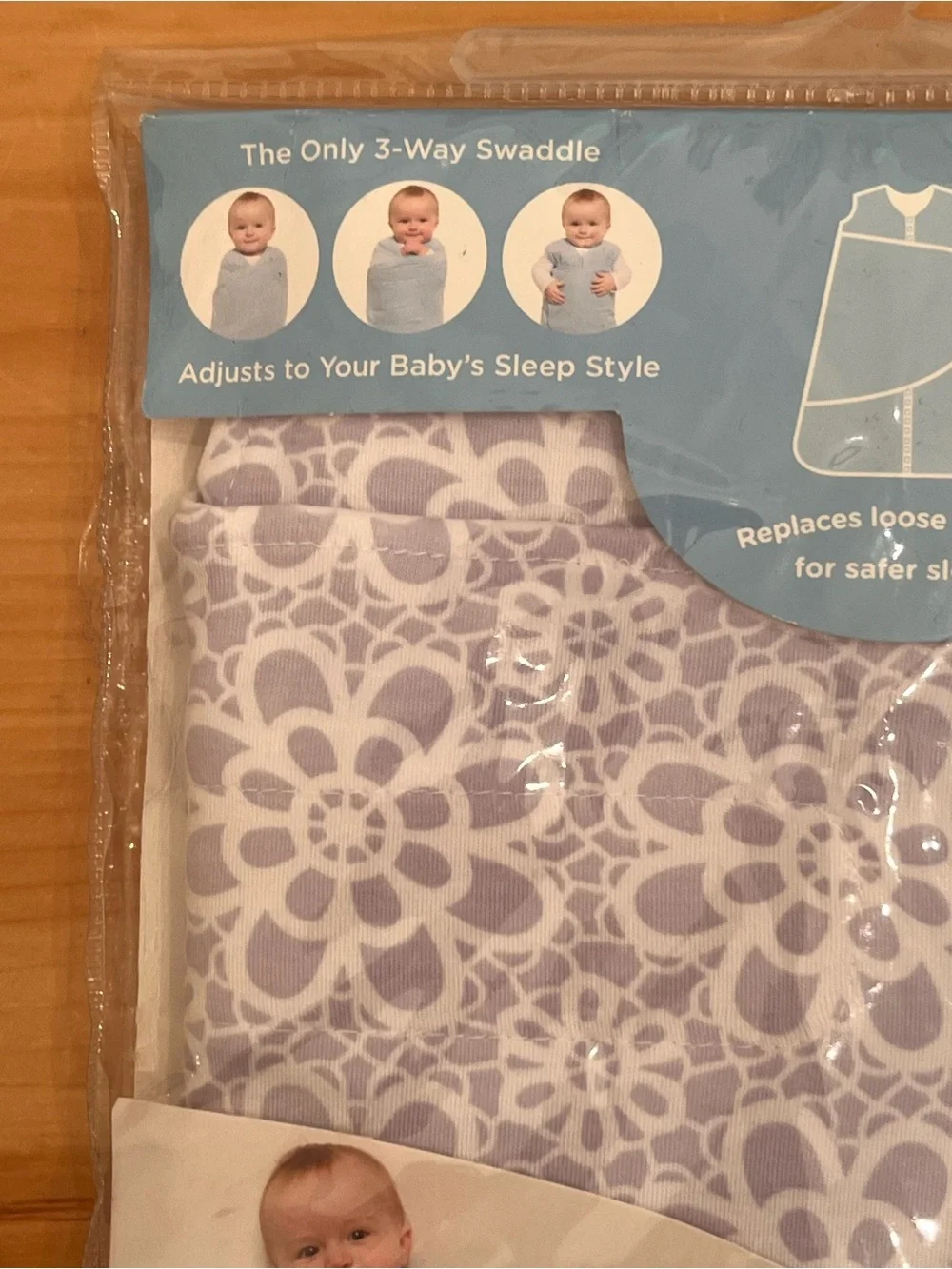 NEW HALO SleepSack Swaddle Wearable Blanket Small 3-6 Months Lilac Print